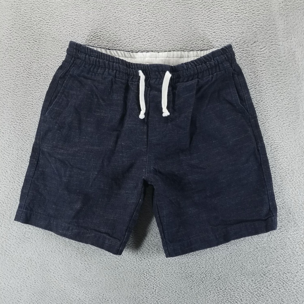 Gustin Dark Navy Flat Front Men’s Shorts with White Drawstring